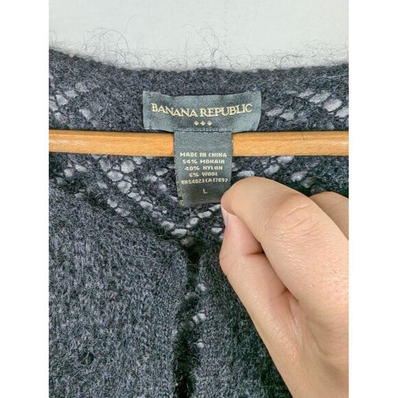Banana Republic Cardigan Sweater Women Large Mohair Witchy Dark Fairy Whimsigoth - Picture 3 of 7